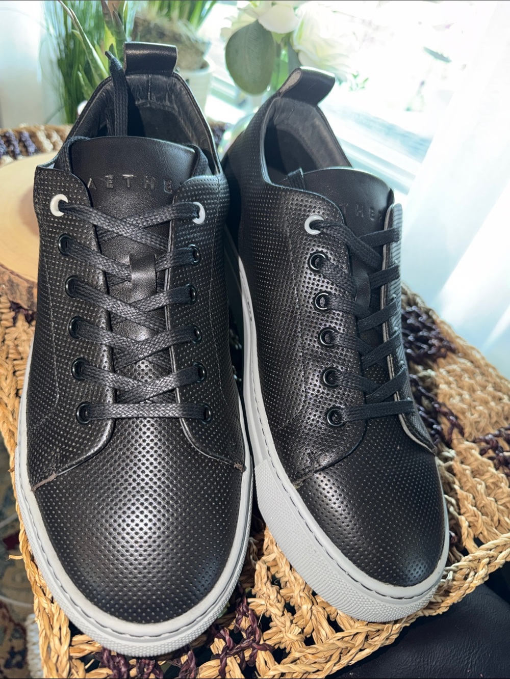 AETHER Dalton-Lo Leather Sneakers Onyx Black Men’s 9.5 EU 42-43 Portugal